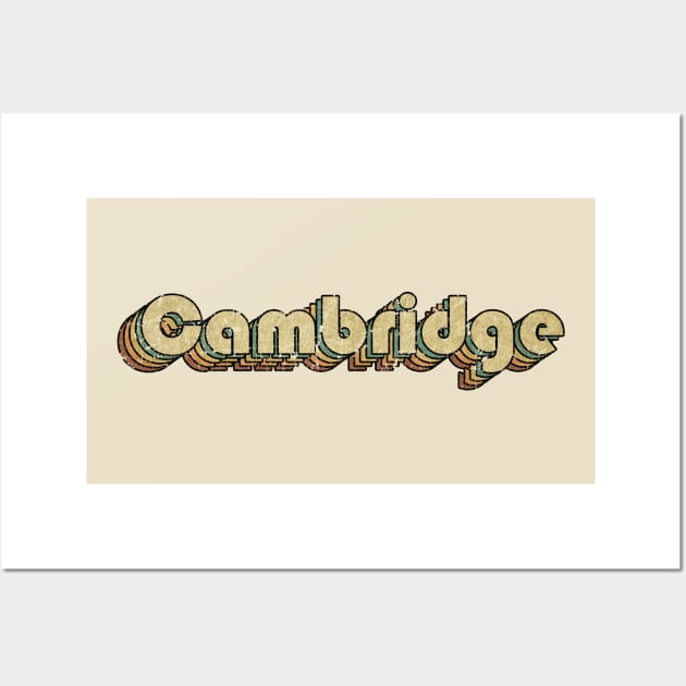 Cambridge // Vintage Rainbow Typography Style // 70s Wall Art by JULIAN AKBAR PROJECT